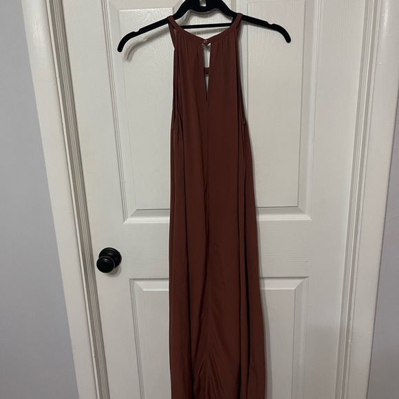 Eileen Fisher Tencel Vicose Crepe Halter Dress brown size XS - Picture 8 of 8
